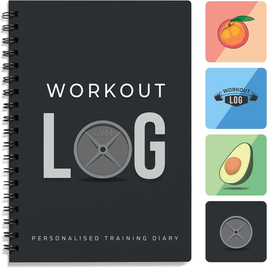 Workout Planner for Daily Fitness Tracking & Goals Setting (A5 Size, 6” X 8”, Charcoal Gray), Men & Women Personal Home & Gym Training Diary, Log Book Journal for Weight Loss by