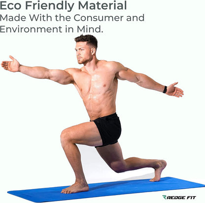 ™ Double Sided Workout Mat with Carrying Straps Premium TPE Eco Friendly Double Layer Material Multifunctional Use Yoga, Pilates, Fitness, Workout, Home Gym Floor Exercise